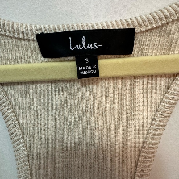 Lulus Tan Beige Fitted Knit Dress Size Small - Picture 3 of 5